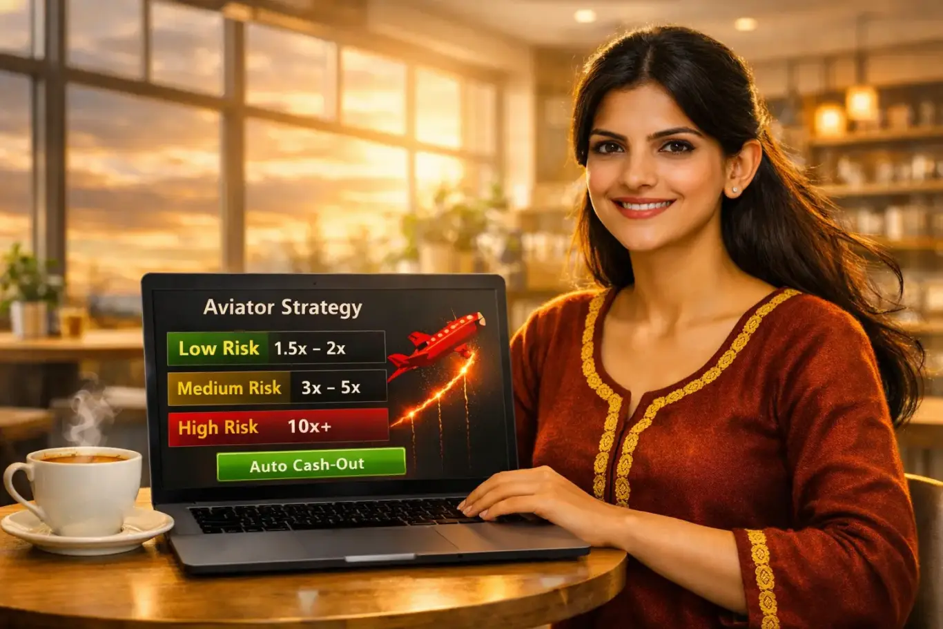 1xBet Aviator Pakistan cash-out strategies - low risk 1.5x, medium 3x to 5x and high risk 10x plus with PKR stake examples