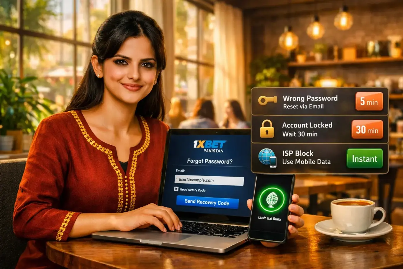 1xBet Pakistan login troubleshooting - password recovery, account unlock and ISP block solution guide