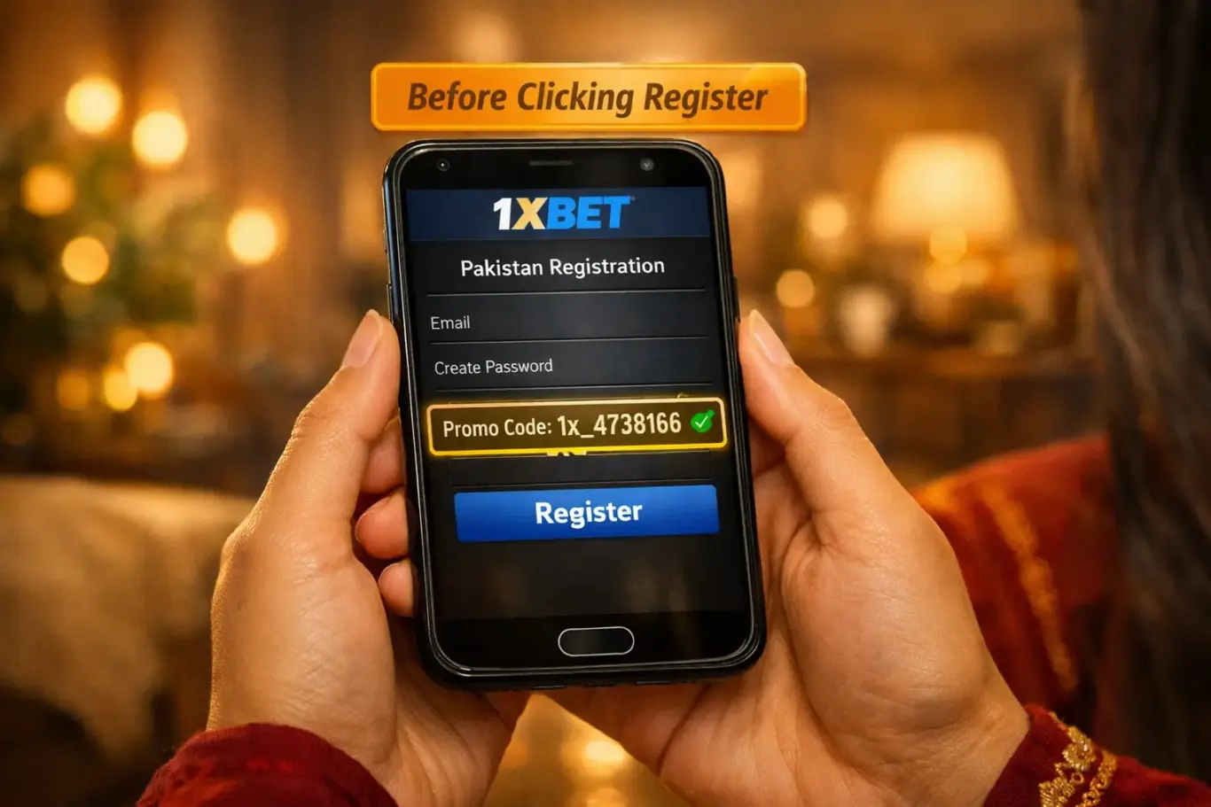 1xBet promo code Pakistan entry guide - enter 1x_4738166 in registration form promo code field before clicking register