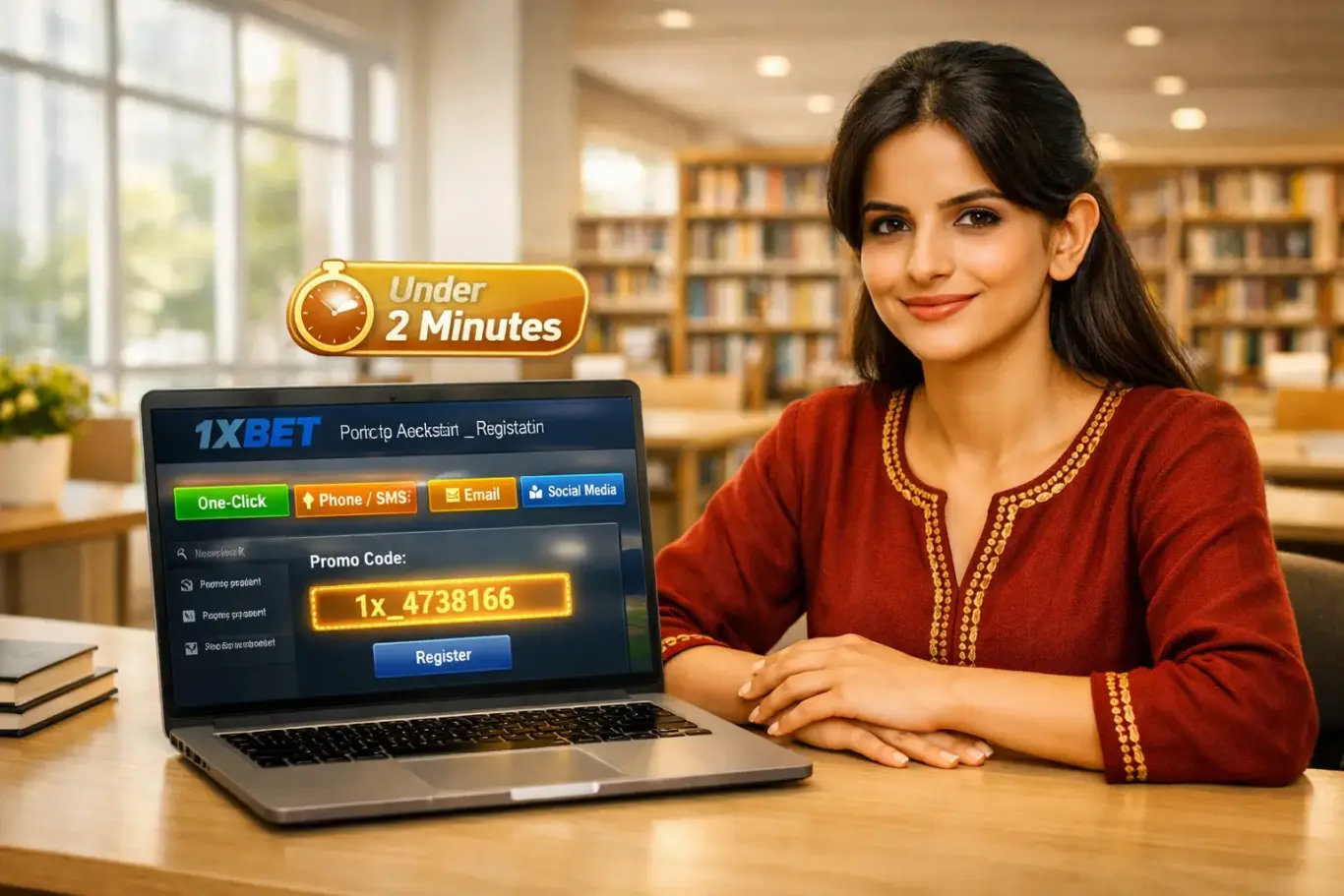 1xBet Pakistan registration 2026 - sign up in under 2 minutes via one-click, phone, email or social media with promo code 1x_4738166