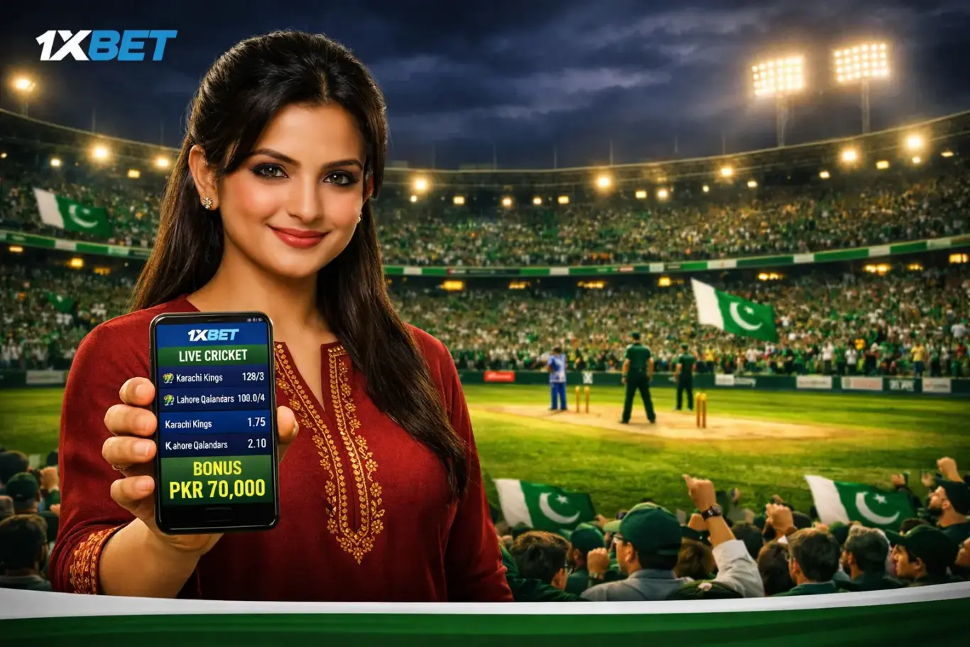1xBet Pakistan review 2026 - cricket betting, PSL markets, PKR 70,000 sports bonus and JazzCash deposits