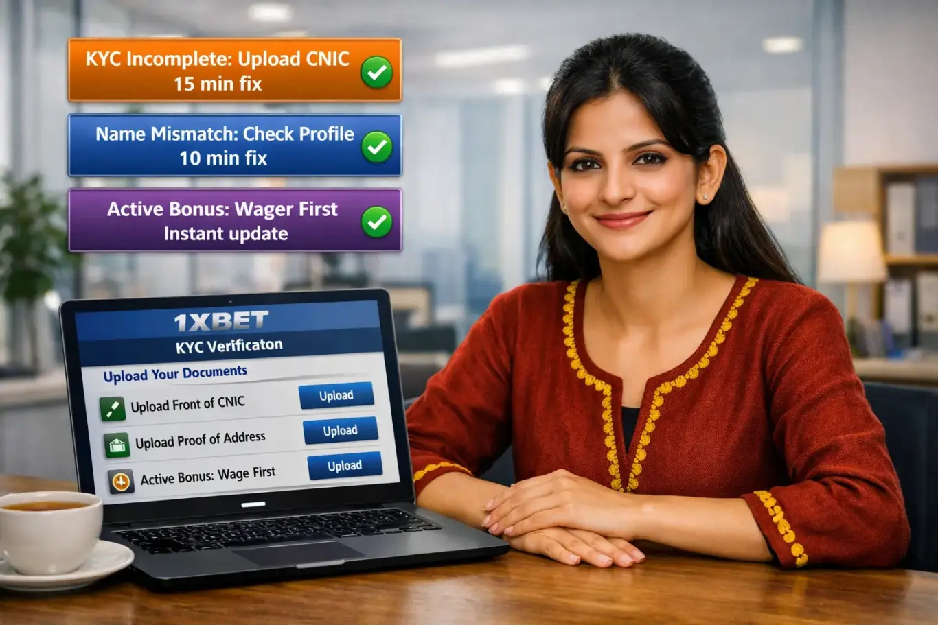 1xBet Pakistan withdrawal requirements - KYC CNIC verification, name match and bonus wagering rules before cashing out